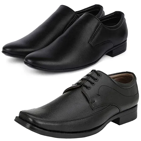 Vitoria Stylish Formal Shoes Combo For Men And Boys (Pack Of 2)