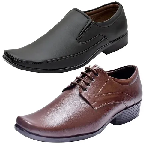 Vitoria Stylish Formal Shoes Combo For Men And Boys (Pack Of 2)