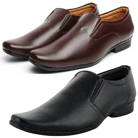 Vitoria Stylish Formal Shoes Combo For Men And Boys (Pack Of 2)