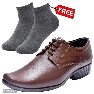 Vitoria Stylish Formal Shoes For Men And Boys With Free Socks-thumb0