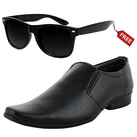 Classic Solid Formal Shoes for Men with Sunglass