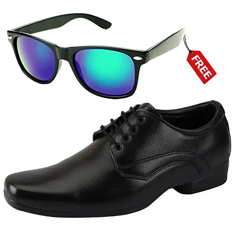 Classic Solid Formal Shoes for Men with Sunglass