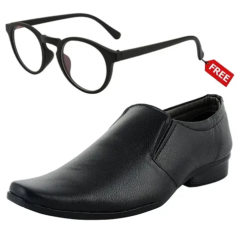 New Classic Solid Formal Shoes for Men with Sunglass