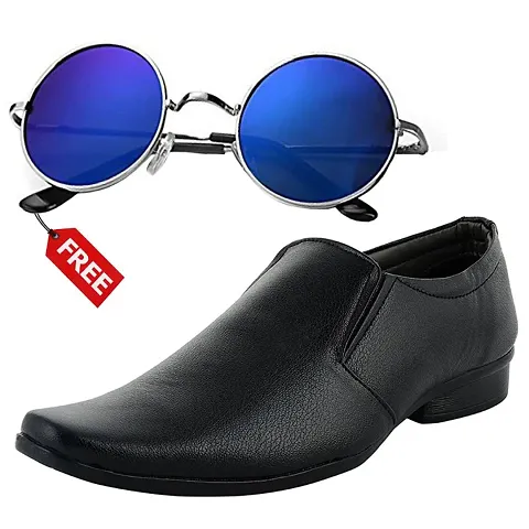 Classic Solid Formal Shoes for Men with Sunglass