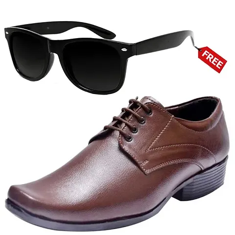 Classic Solid Formal Shoes for Men with Sunglass