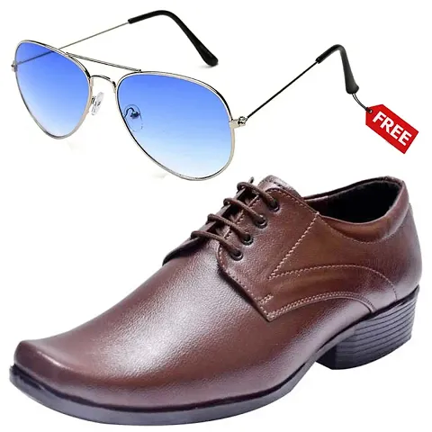 Classic Solid Formal Shoes for Men with Sunglass