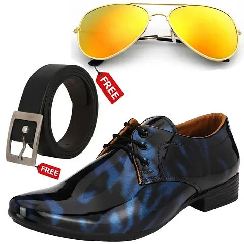 Vitoria Stylish Men&rsquo;s Formal Shoes With Free Belt Unisex Sunglasses