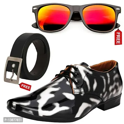 Vitoria Stylish Men&rsquo;s Formal Shoes With Free Belt  Unisex Sunglasses