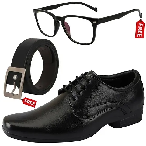 Vitoria Stylish Men&rsquo;s Formal Shoes With Free Belt Unisex Sunglasses