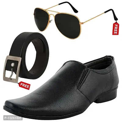 Vitoria Stylish Men&rsquo;s Formal Shoes With Free Belt  Unisex Sunglasses