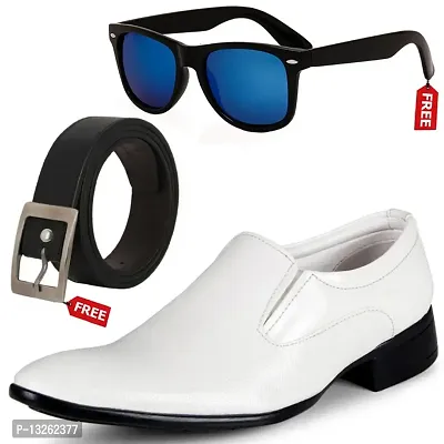 Vitoria Stylish Men&rsquo;s Formal Shoes With Free Belt  Unisex Sunglasses-thumb0