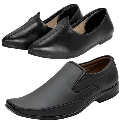 Classy Solid Formal Shoes for Men, Pack of 2