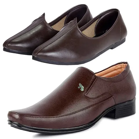 Vitoria Stylish Formal Shoes With Jutti Combo For Men And Boys