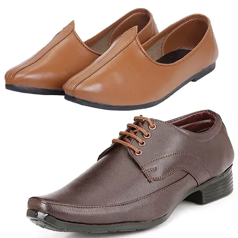 Vitoria Stylish Formal Shoes With Jutti Combo For Men And Boys