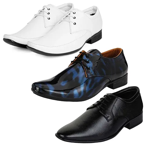 Vitoria Stylish Trendy Formal Shoes Combo For Men And Boys (Pack Of 3)