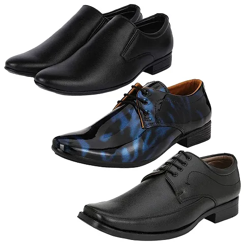 Vitoria Stylish Trendy Formal Shoes Combo For Men And Boys (Pack Of 3)