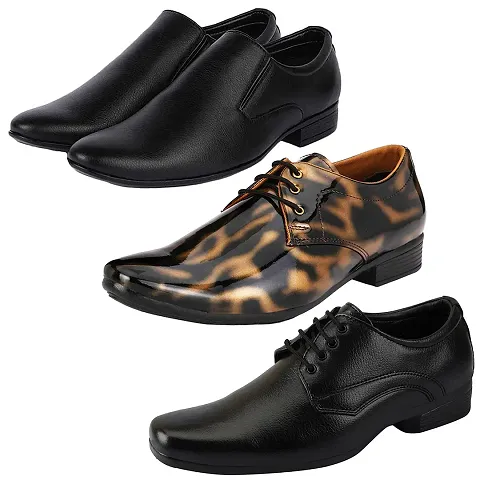 Vitoria Stylish Trendy Formal Shoes Combo For Men And Boys (Pack Of 3)