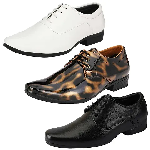 Vitoria Stylish Formal Shoes Combo For Men And Boys (Pack Of 3)