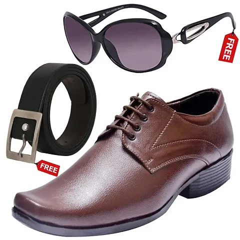 Vitoria Stylish Formal Shoes With Free Belt and Women Sunglasses