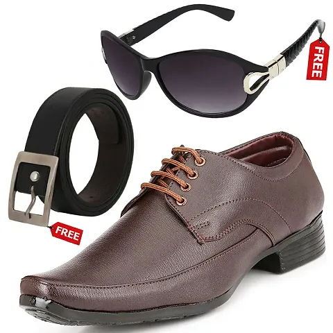 Vitoria Stylish Formal Shoes With Free Belt and Women Sunglasses