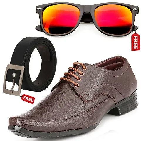 Relaxed Graceful Formal Shoes  For Men With Free Belt | Unisex Sunglasses