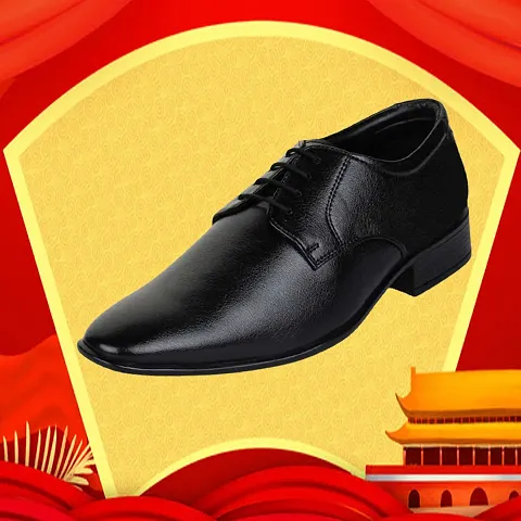 Vitoria Men's Synthetic Leather Lace-Up Formal Shoes for Men's and Boys/Black Silipon Shoes/Suit Shoes/Dress Shoes/Party Shoes