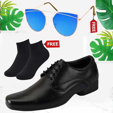 Vitoria Synthetic Leather Formal Shoes For Men With Free Socks And Sunglasses