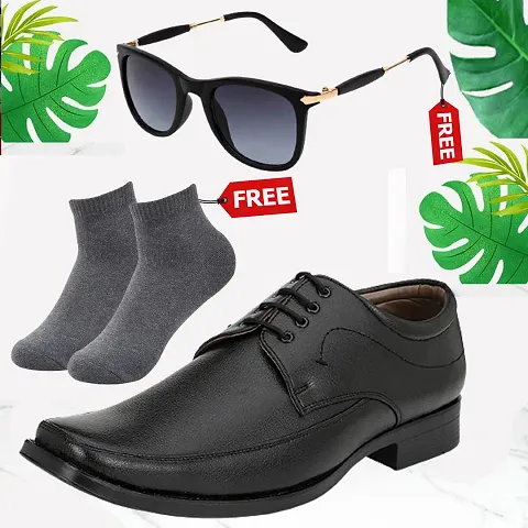 Vitoria Synthetic Leather Formal Shoes For Men With Free Sunglasses And Socks