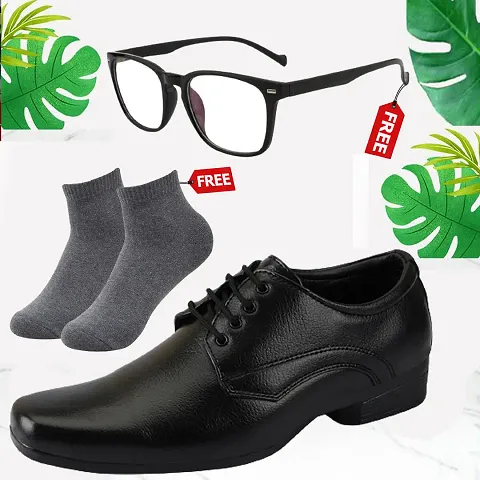 Vitoria Stylish Formal Shoes With Free Belt And Unisex Sunglasses