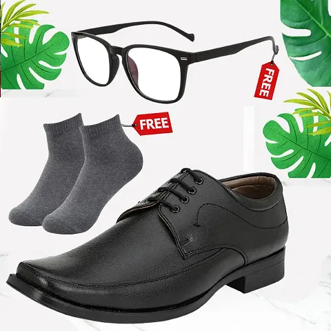 Vitoria Mens Synthetic Leather Formal Shoes For Mens With Free Sunglasses And Free Socks