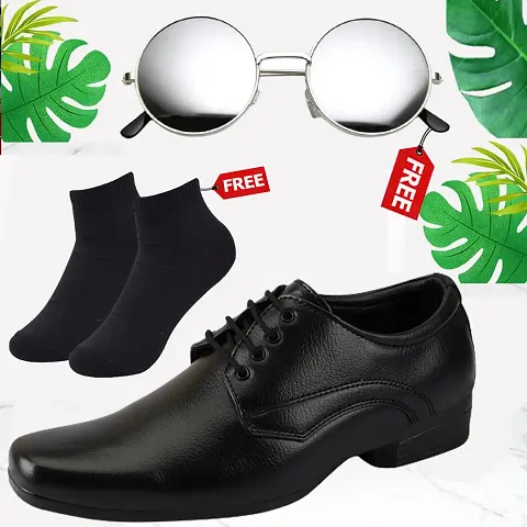 Vitoria Synthetic Leather Formal Shoes For Men and Boy With Free Sunglasses And Socks