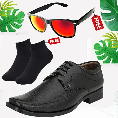 Vitoria Synthetic Leather Formal Shoes For Men and Boy With Free Sunglasses And Socks