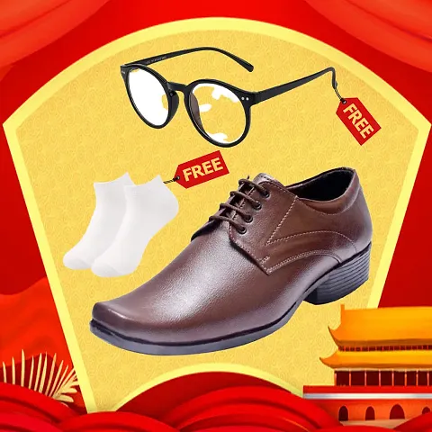 Vitoria Synthetic Leather Formal Shoes For Mens and Boys With Free Sunglasses And Free Socks