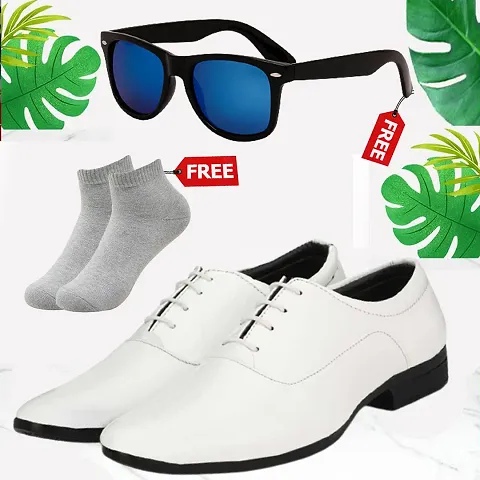 Vitoria Synthetic Leather Formal Shoes For Mens and Boys With Free Sunglasses And Free Socks