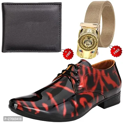 Vitoria Stylish Formal Shoes With Free Belt And Wallet Combo For Men And Boys-thumb0