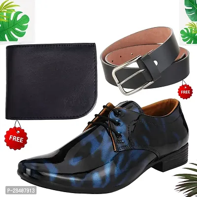 Vitoria Men's Synthetic Leather  Formal Shoes With Free Sunglasses And  Wallet Combo-thumb0