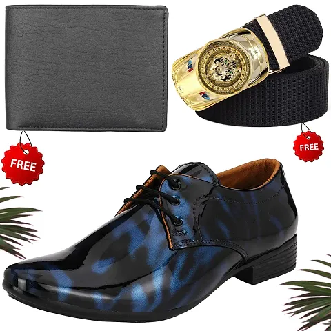 Vitoria Synthetic Leather Formal Shoes With Wallet and Belt