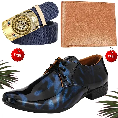 New Vitoria Synthetic Leather Formal Shoes With Wallet and Belt