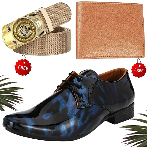 Vitoria Synthetic Leather Formal Shoes With Wallet and Belt