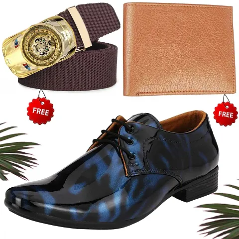 Vitoria Synthetic Leather Formal Shoes With Wallet and Belt