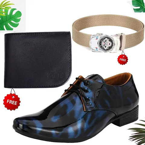 Vitoria Synthetic Leather Formal Shoes With Wallet and Belt