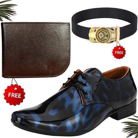 Vitoria Synthetic Leather Formal Shoes With Wallet and Belt