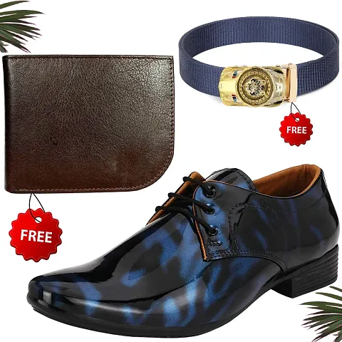 Vitoria Synthetic Leather Formal Shoes With Wallet and Belt