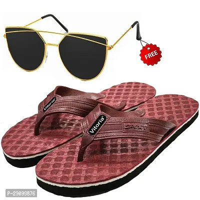 Graceful  Flip-Flop Sleeper With Free Sunglasses Combo For Men And Boys