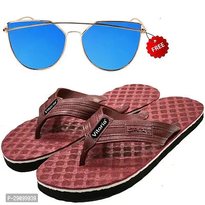 Graceful  Flip-Flop Sleeper With Free Sunglasses Combo For Men And Boys