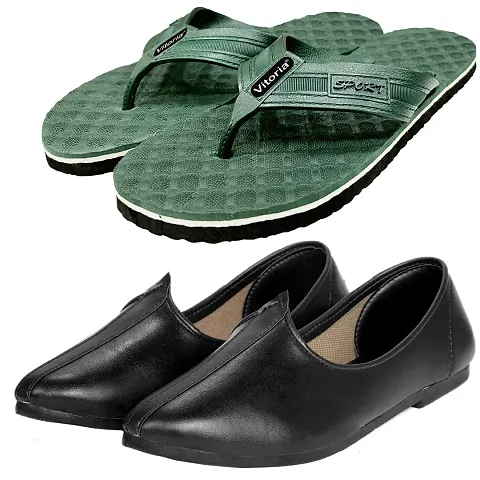 Graceful Jalsa/Jutti With Flip-Flop Sleeper Combo For Men And Boys (Pack-Of 2)