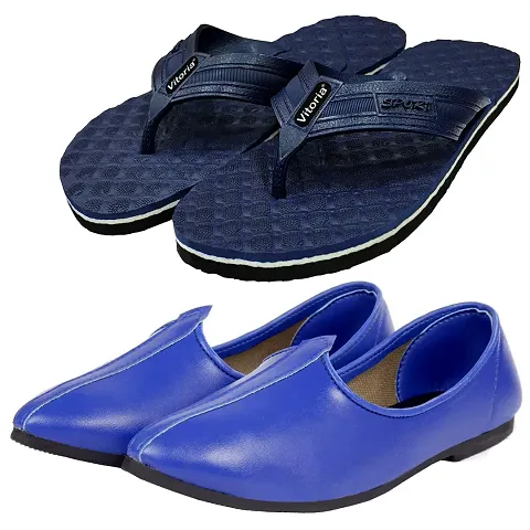 Graceful Jalsa/Jutti With Flip-Flop Sleeper Combo For Men And Boys (Pack-Of 2)