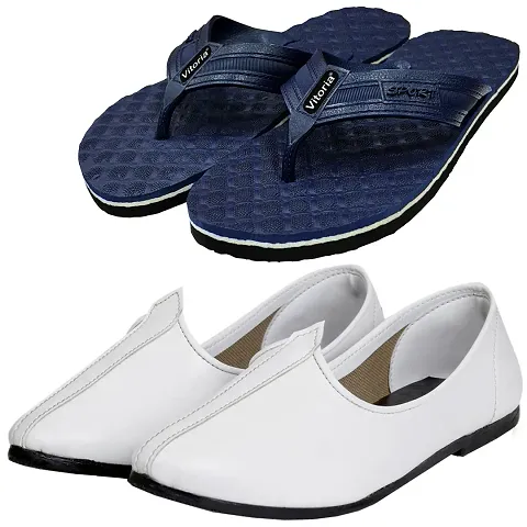 Graceful Jalsa/Jutti With Flip-Flop Sleeper Combo For Men And Boys (Pack-Of 2)