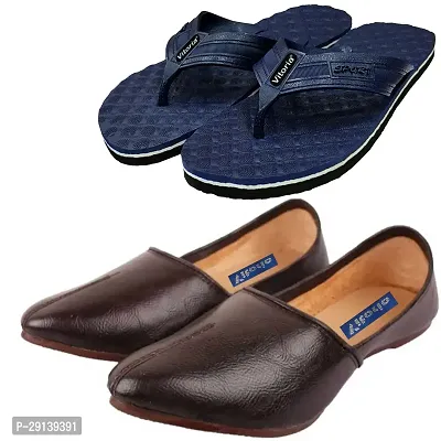 Graceful Jalsa/Jutti With Flip-Flop Sleeper Combo For Men And Boys (Pack-Of 2)