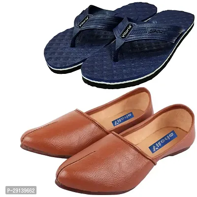 Graceful Jalsa/Jutti With Flip-Flop Sleeper Combo For Men And Boys (Pack-Of 2)-thumb0